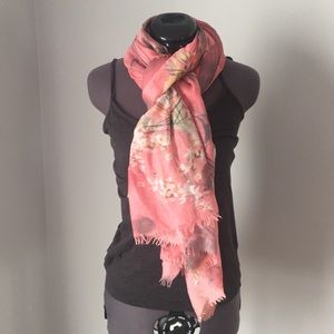 Pink flowery scarf